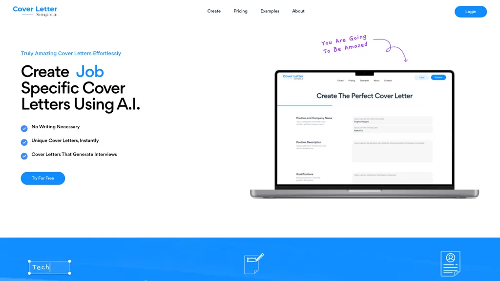 CoverLetterSimple.ai screenshot
