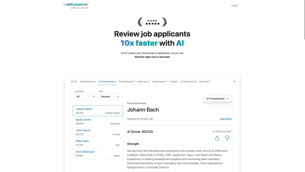 Applicant AI screenshot