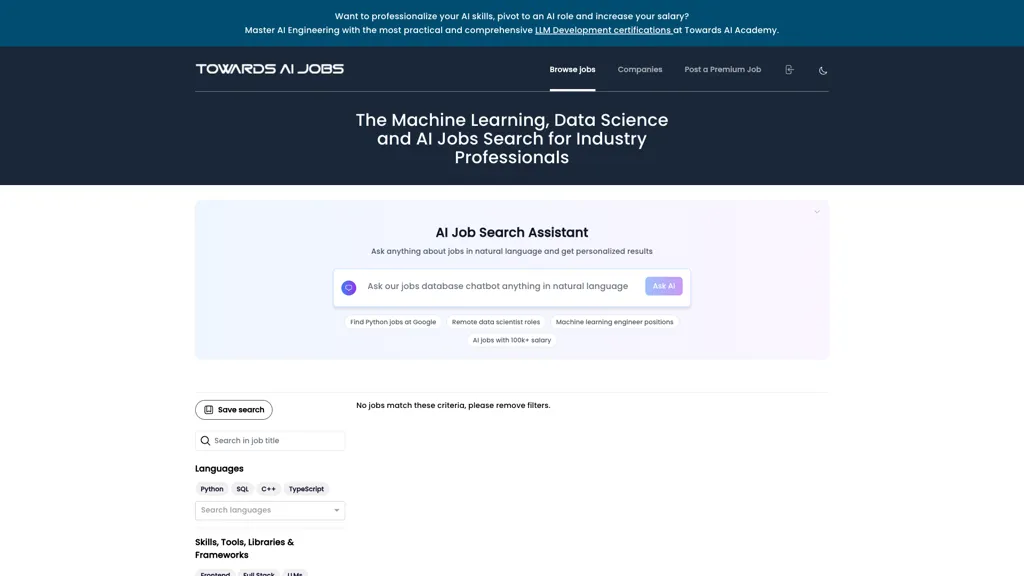 Towards AI Jobs screenshot