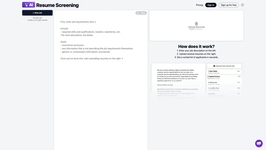Resume Screening AI screenshot
