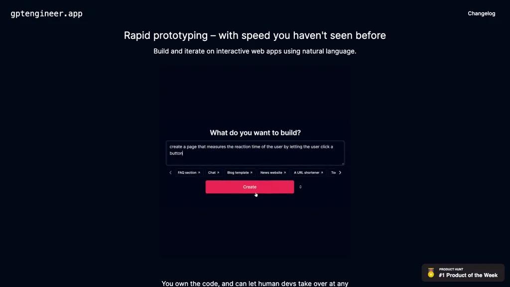 gptengineer.app screenshot