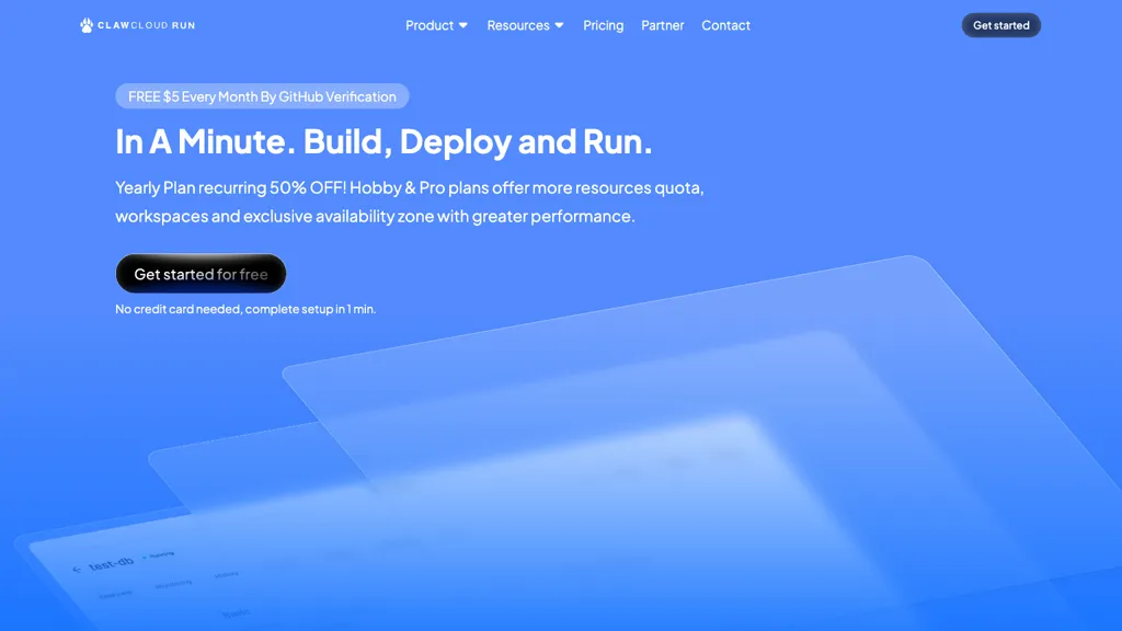 ClawCloud Run screenshot