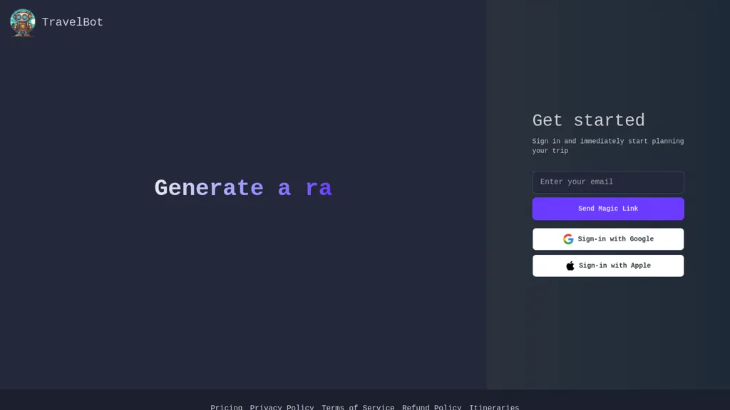 TravelBot screenshot