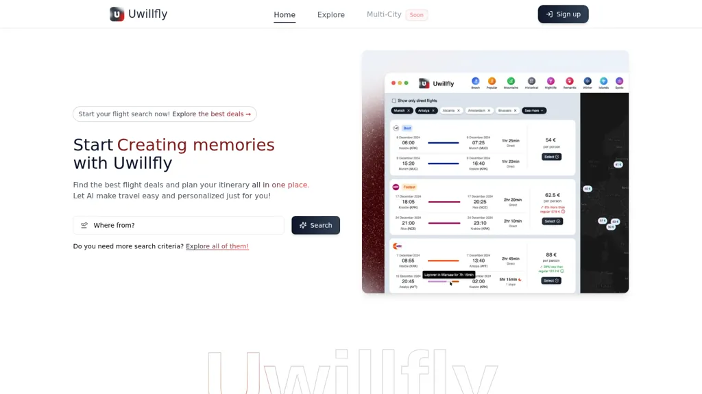 Uwillfly screenshot