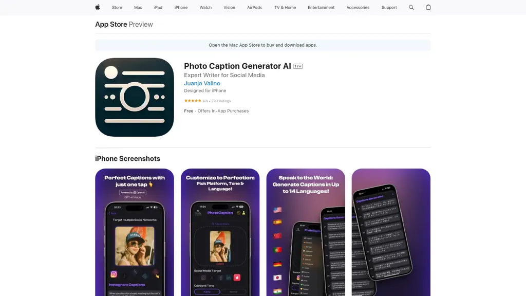 PhotoCaption AI screenshot