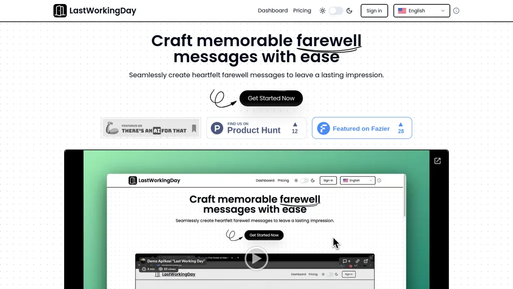 LastWorkingDay screenshot