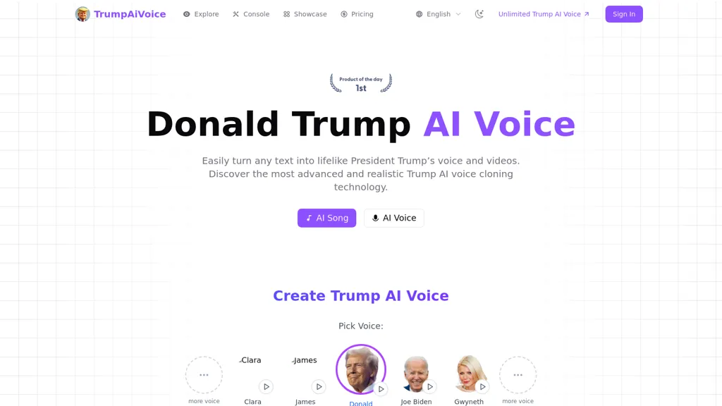 Trump AI Voice screenshot