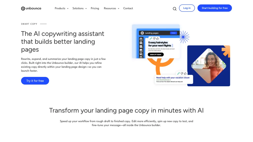 unbounce screenshot