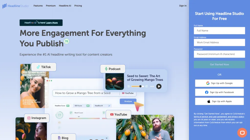 Headline Studio screenshot