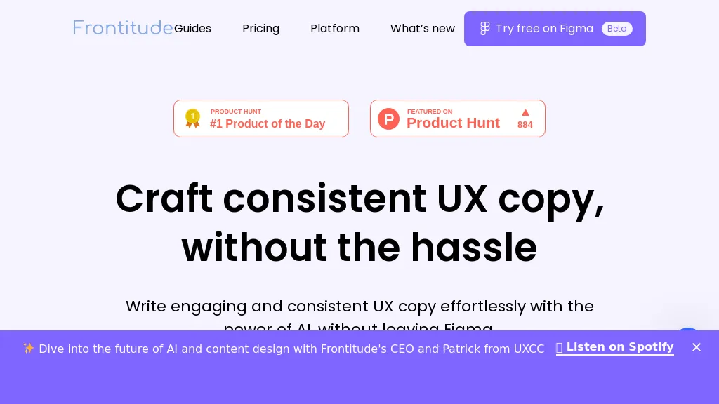 Frontitude's UX Writing Assistant screenshot