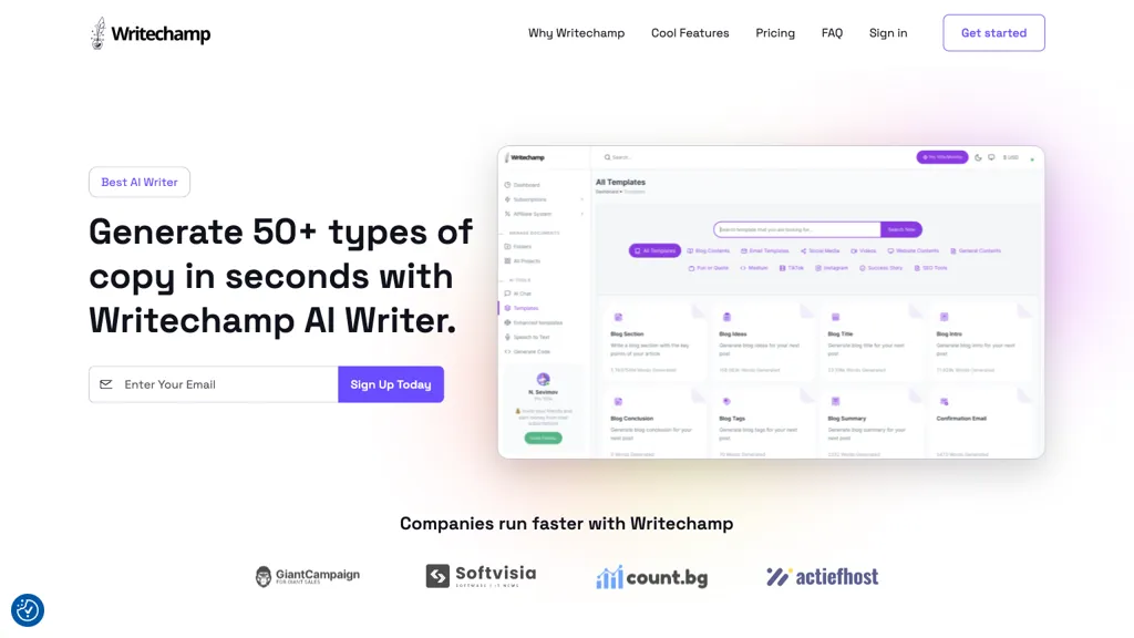 Writechamp.io screenshot