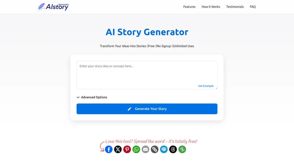 AI Story Generator screenshot