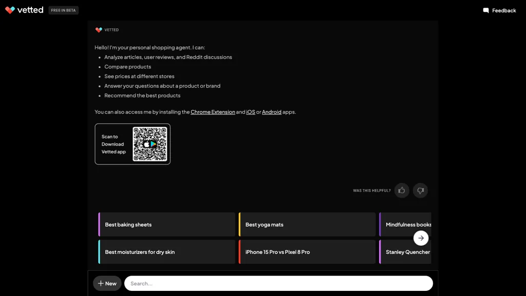 Vetted AI screenshot