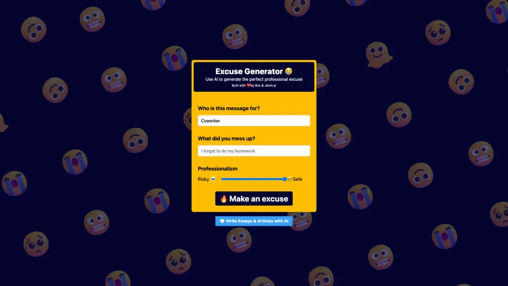Excuse Generator screenshot