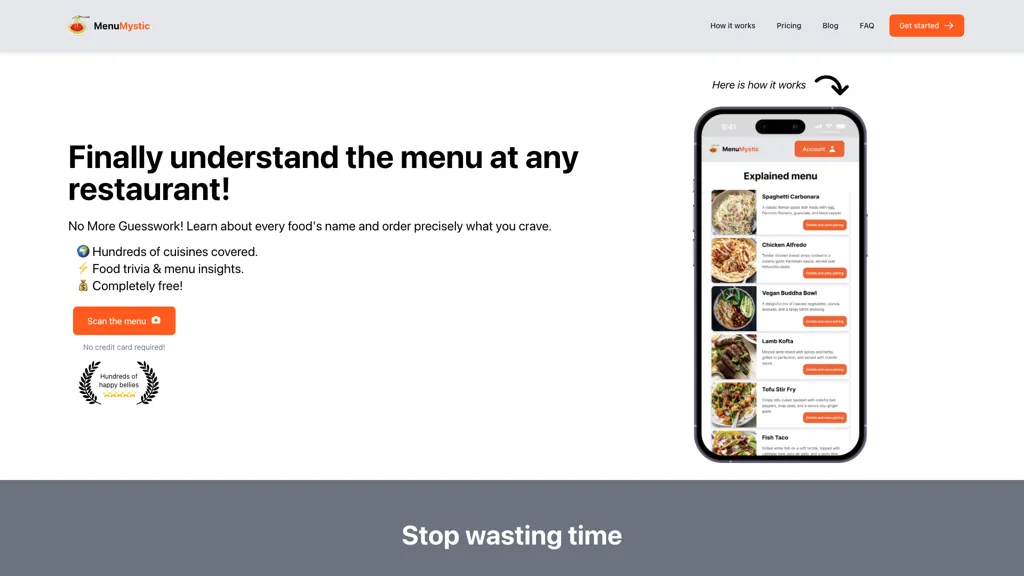 Menu Mystic screenshot