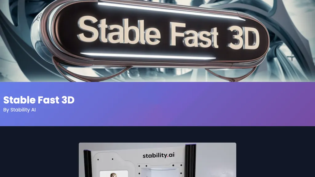 Stable fast 3d(sf3d) screenshot