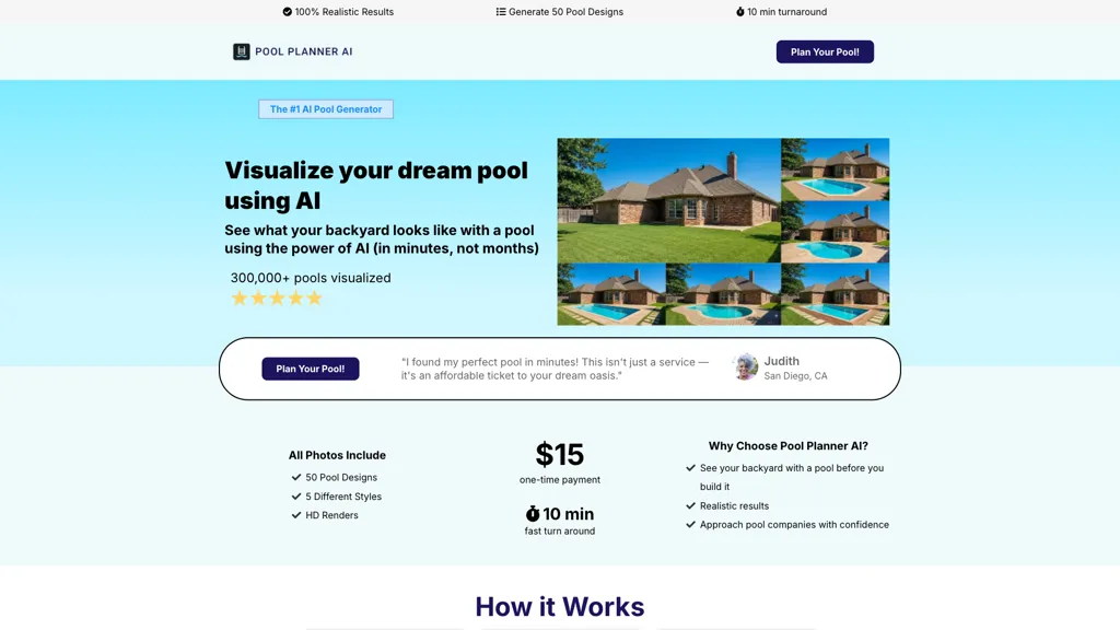 Pool planner ai screenshot