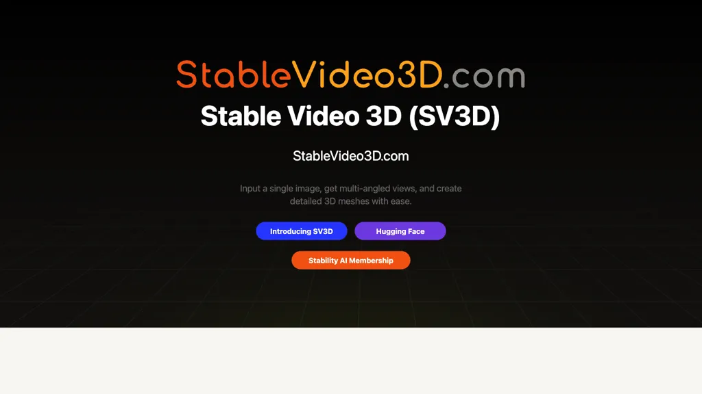 Stable Video 3D screenshot