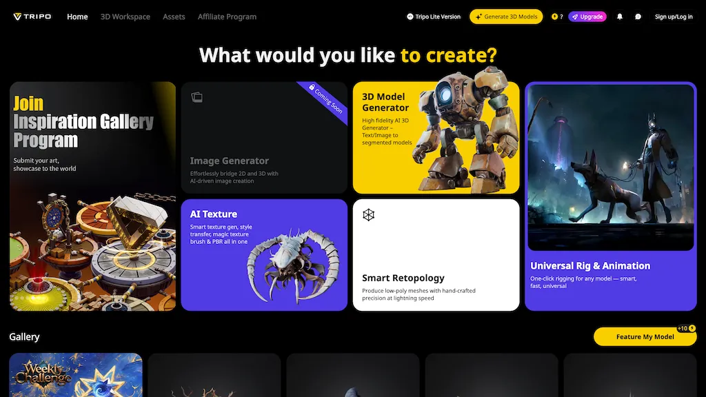 Tripo 3d screenshot