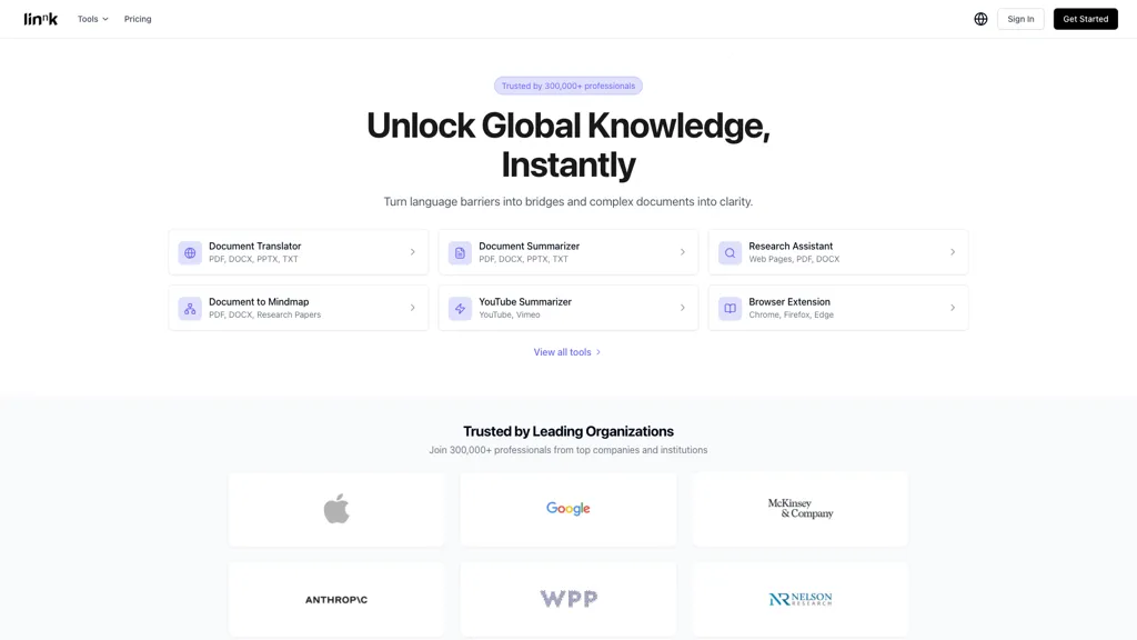 Linnk screenshot