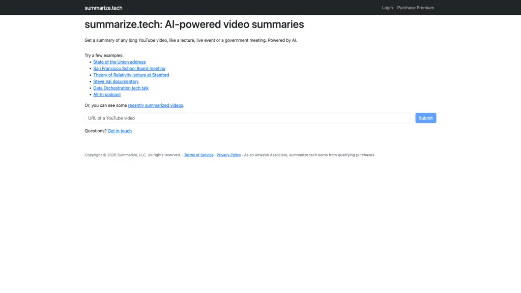 Summarize Tech screenshot