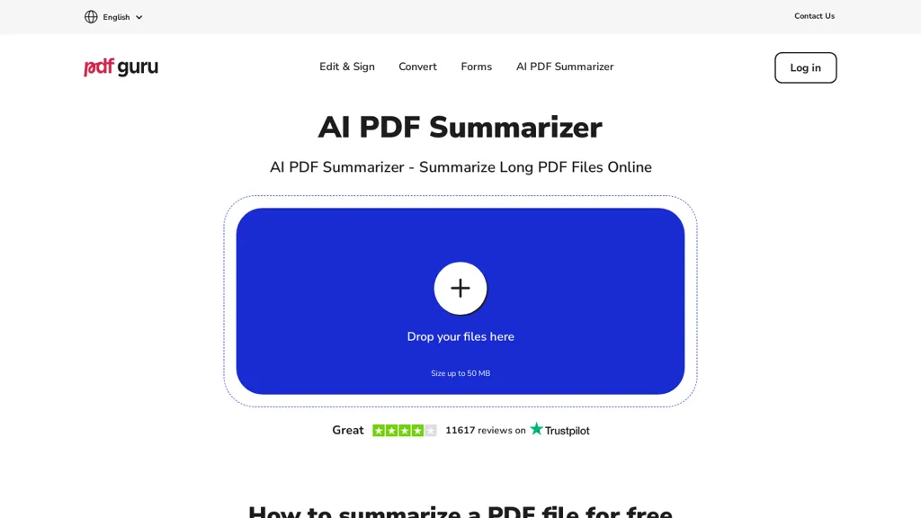 PDF Guru summarizer screenshot