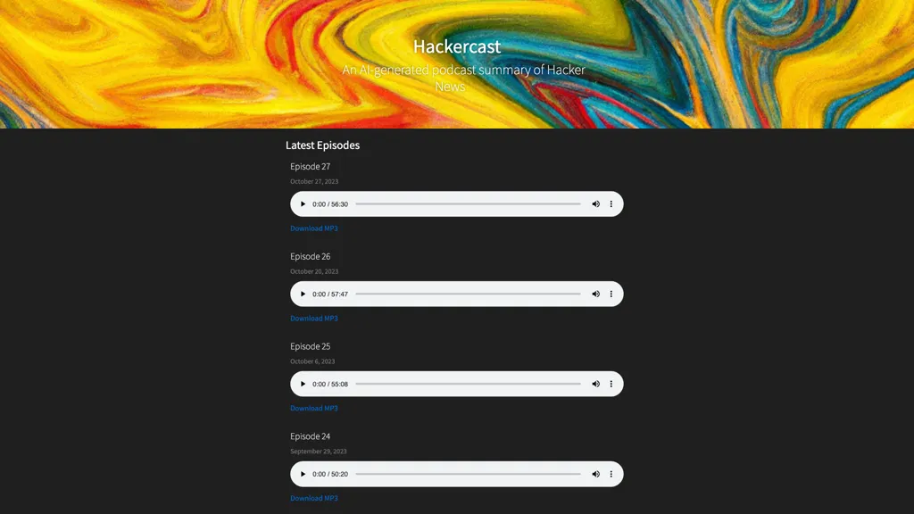 Hackercast screenshot