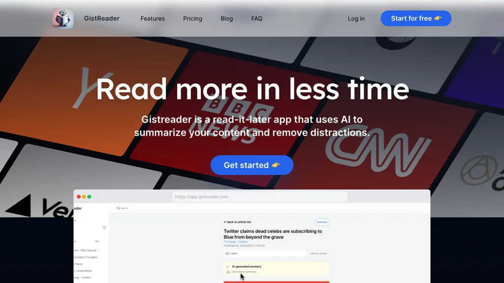 GistReader screenshot
