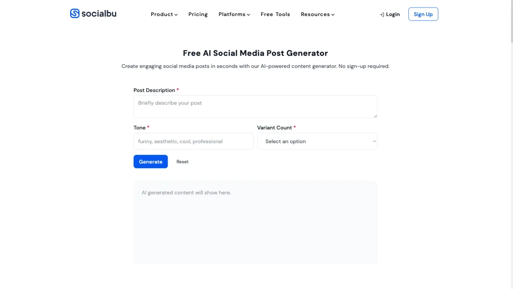 AI Social Media Post Writerby Socialblu screenshot