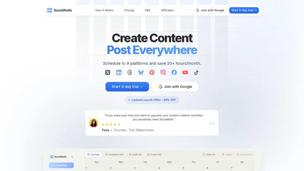 SocialRails screenshot