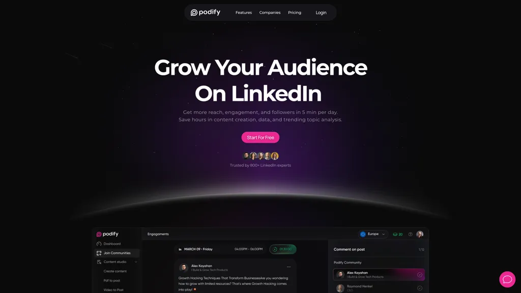 Podify.io screenshot