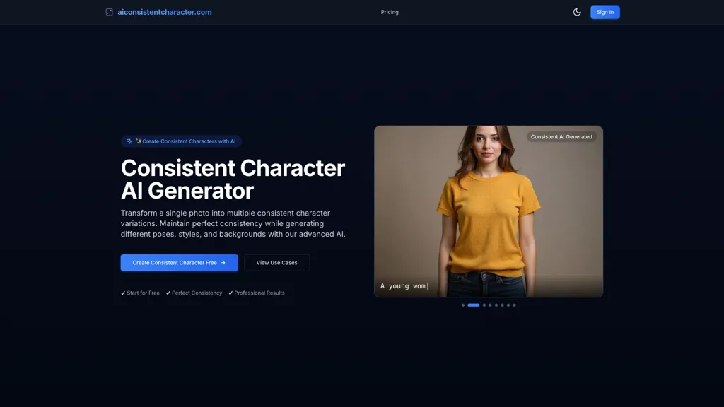 Consistent Character Generator screenshot