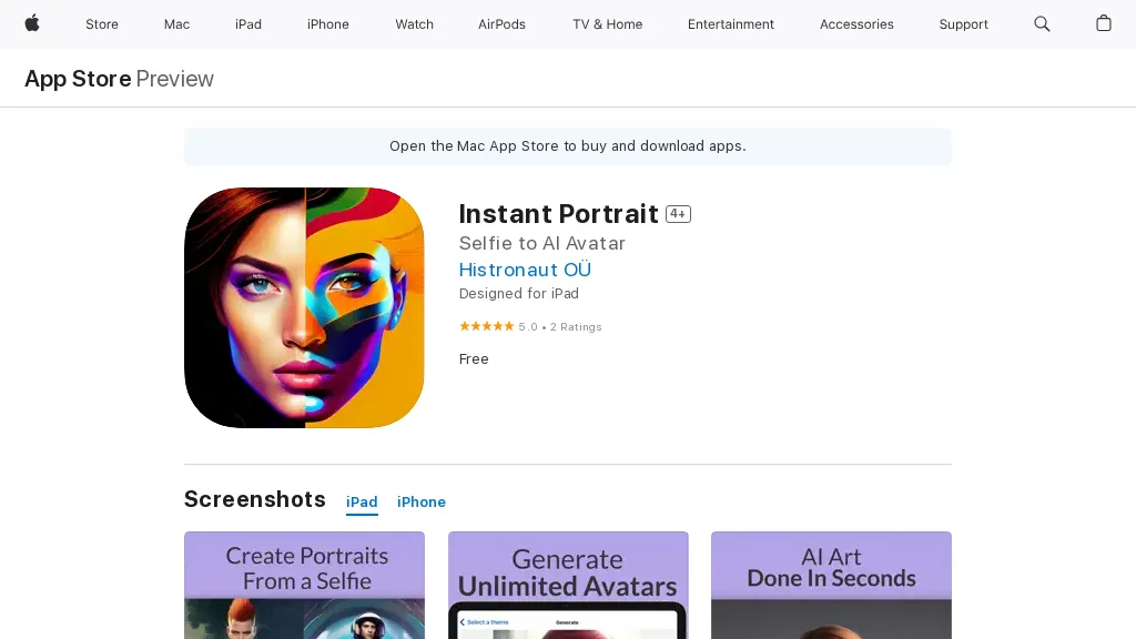 Instant Potrait screenshot