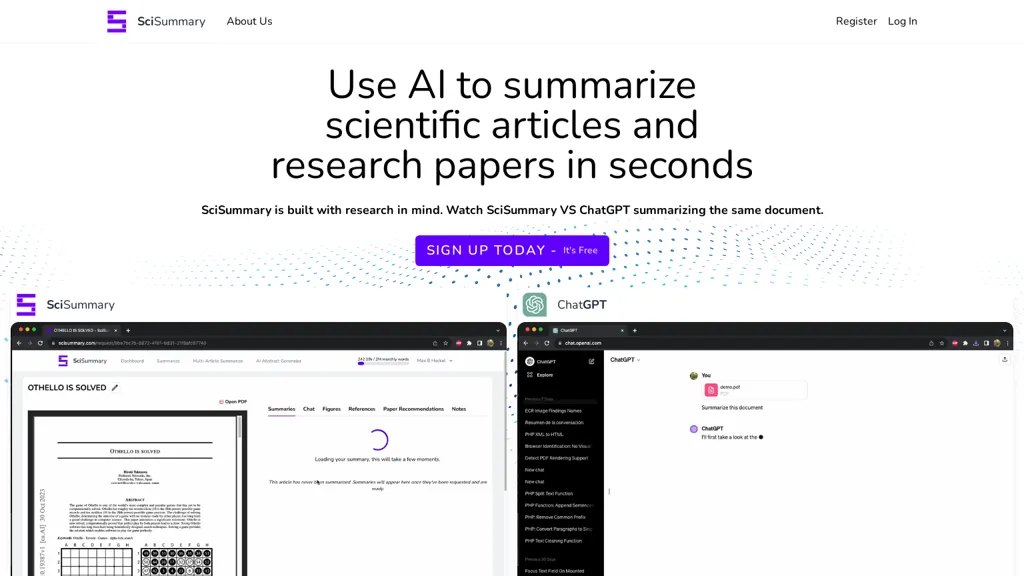 Scisummary screenshot