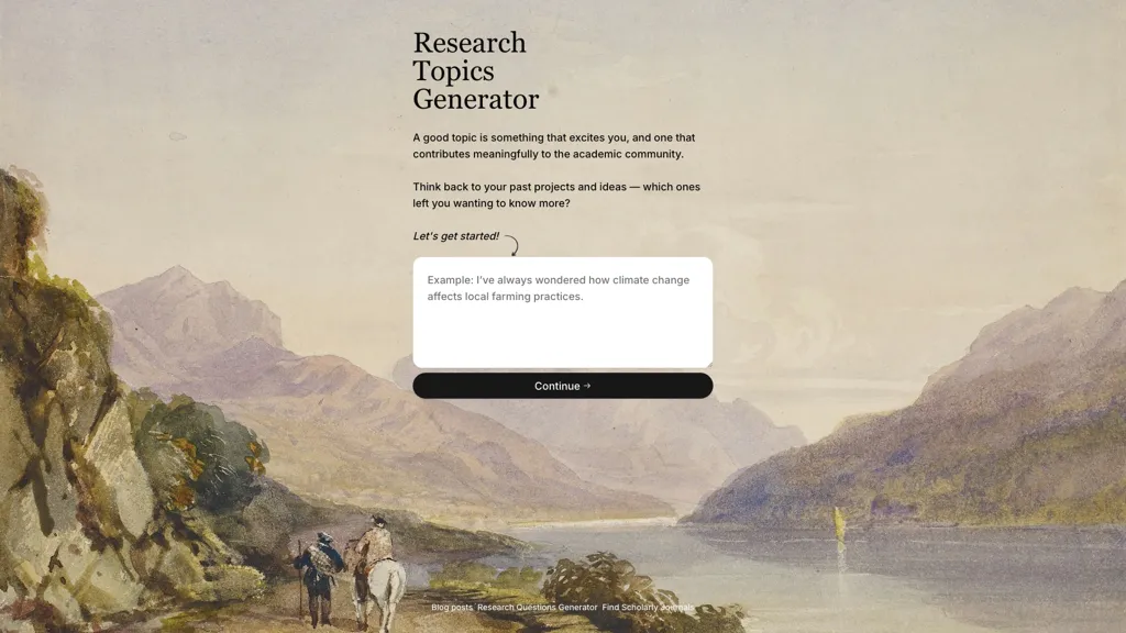 Research Topics Generator screenshot