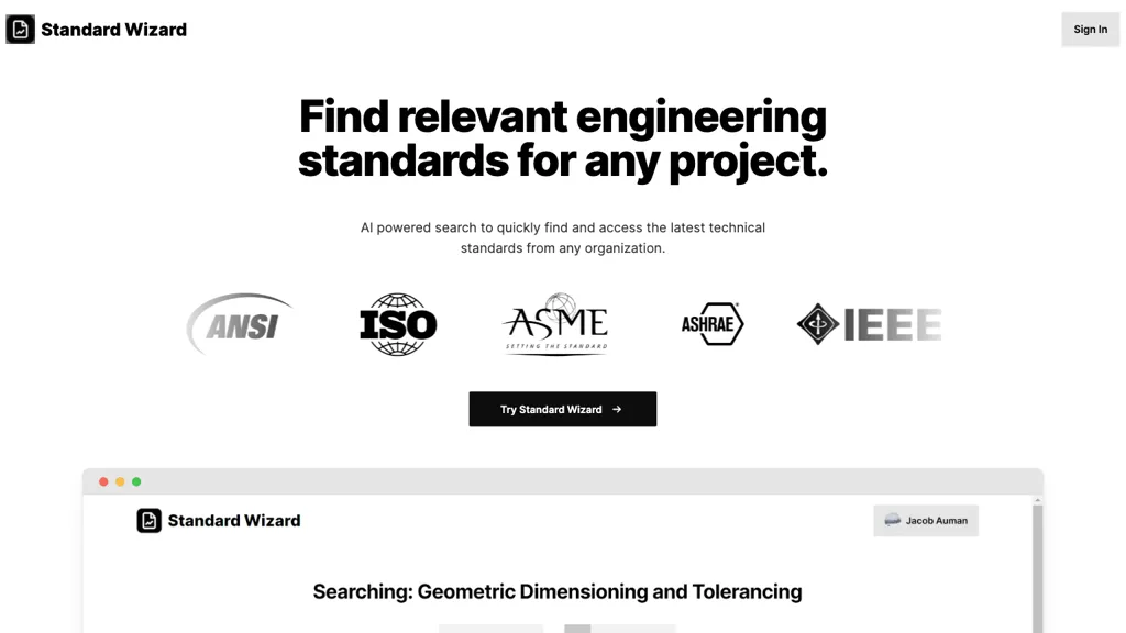 Standard wizard screenshot