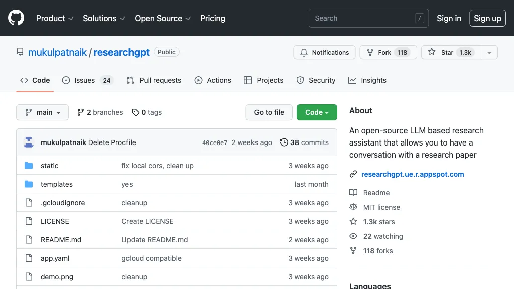 ResearchGPT screenshot