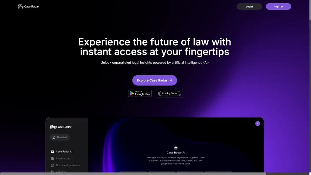 Case Radar screenshot