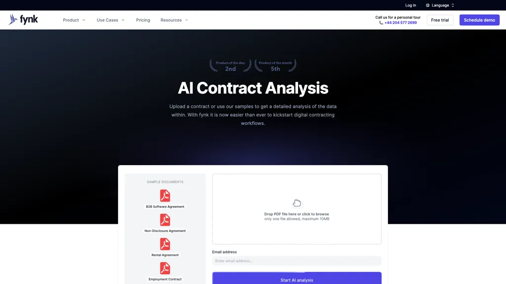 Fynk contract analysis screenshot