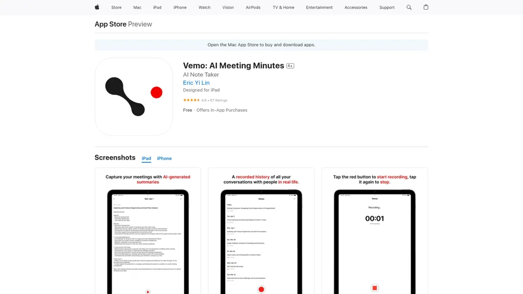 Vemo: AI Note Taker screenshot
