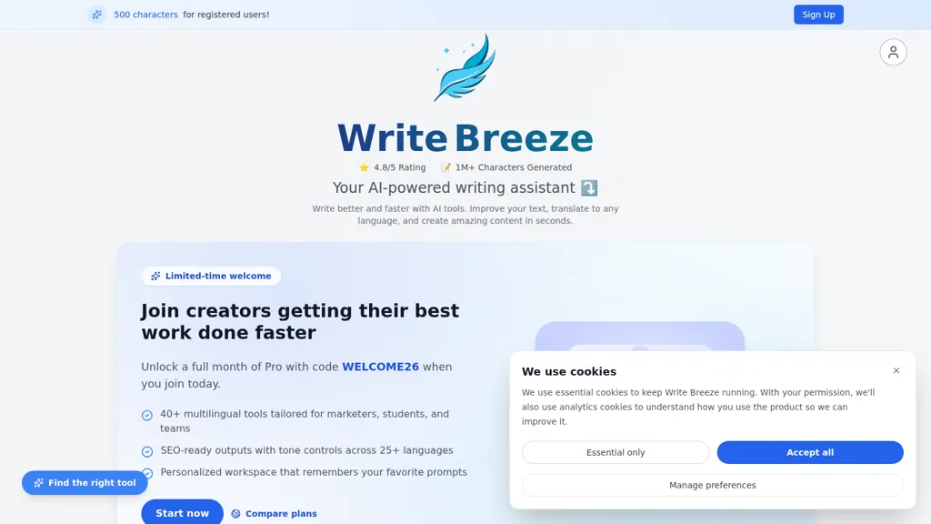 Write Breeze screenshot