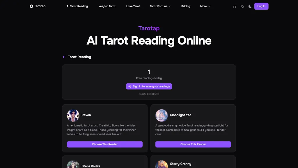 Tarotap screenshot