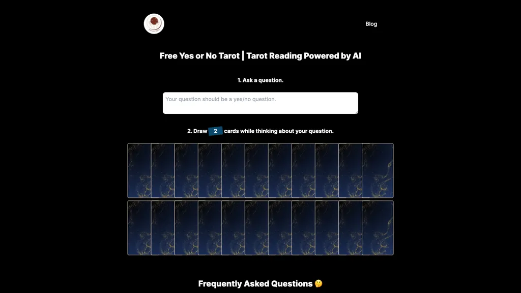 AI yes-or-no tarot screenshot