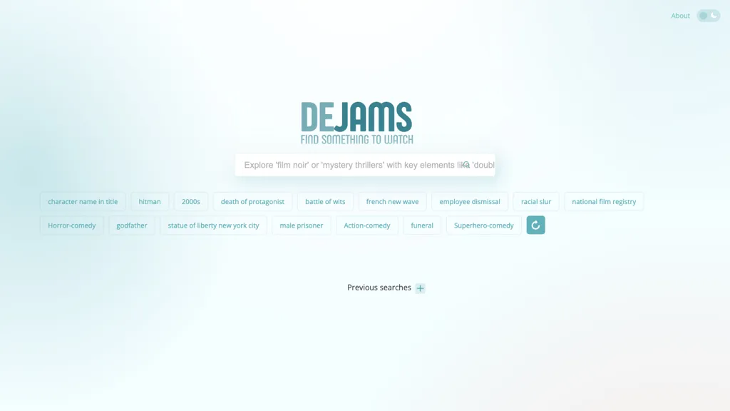 Dejams - Movies search engine screenshot