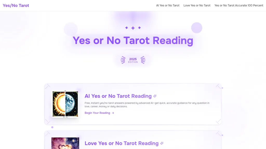 Yes/No Tarot screenshot