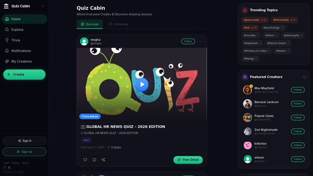 Quiz Cabin screenshot