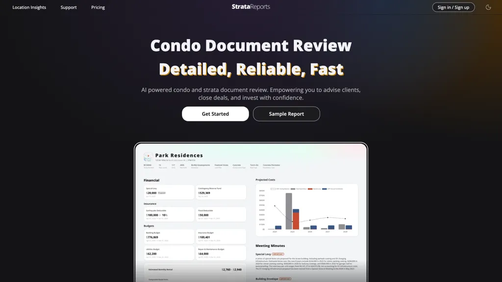 StrataReports screenshot