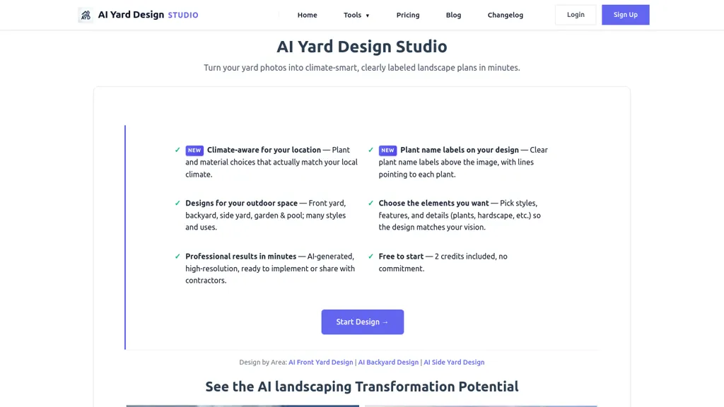 AI Yard Design Studio screenshot