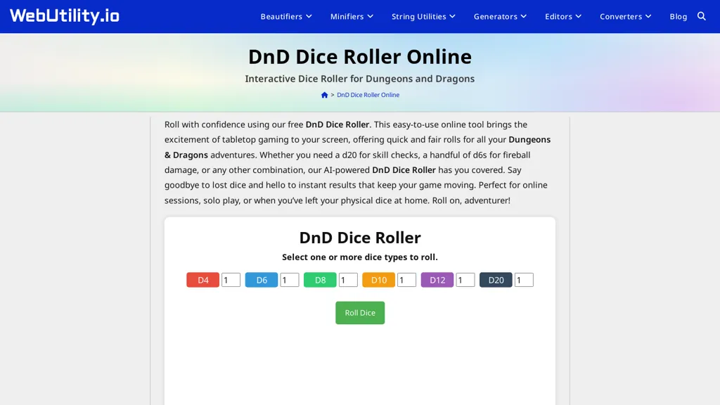 DnD Dice Roller screenshot