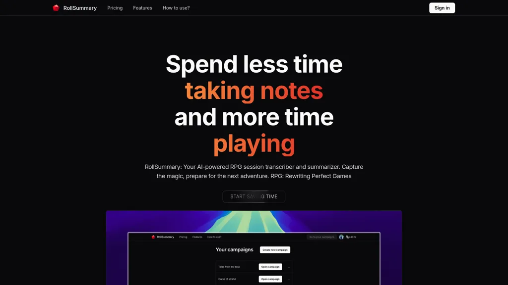 RollSummary screenshot